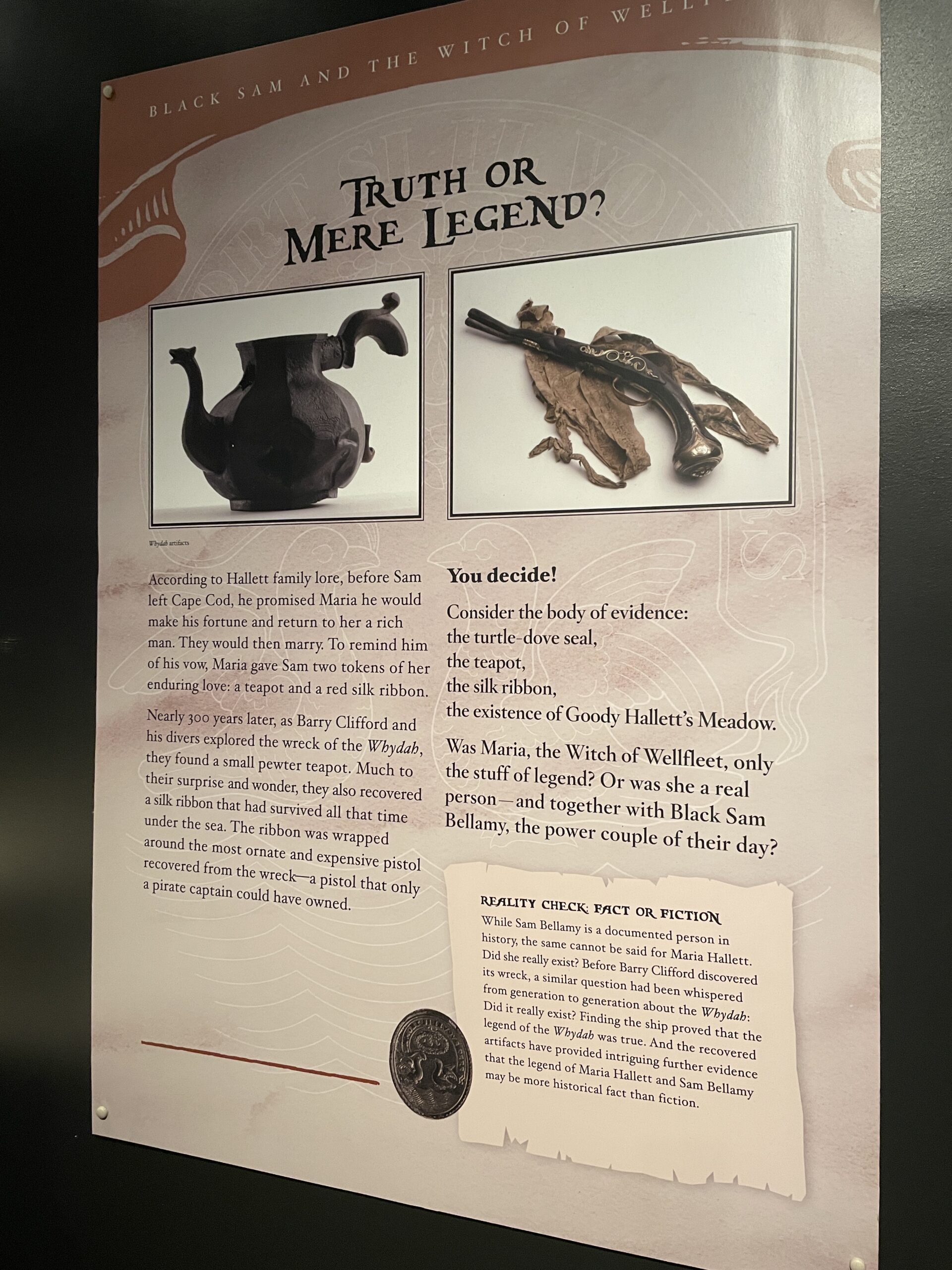 DISPLAY WITH MARIA HALLETT'S RIBBON — What'shername